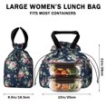 thumbnail image 5 of Pioneer Flower Floral Print Pattern Drawstring Lunch Bag Women - Drawstring Lunch Bag Insulated for Work Office - Stain-Resistant Large Lunchbags for Women with Multi-Pockets, 5 of 6
