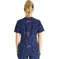 thumbnail image 3 of Tooniforms Scrubs Top For Women V-Neck Print TF626, 3 of 7