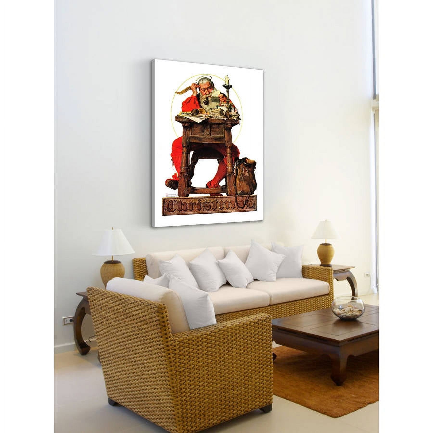 Marmont Hill "Santa at His Desk" by Norman Rockwell Painting Print on Canvas
