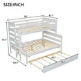 thumbnail image 6 of Twin over Full Size Bunk Bed Frame with Twin Size Trundle, Wooden Bunk Beds Frame with Safety Guard Rails and Ladder, Box Spring Not Required, Easy Assembly, Mattress Not Included, White, 6 of 9