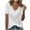 White, variant on AherBiu Summer Tops for Women Ribble Knitted V Neck Short Sleeve Slim Fitted Sweater Pullover Tops