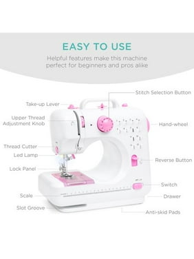 Best Choice Products 6V Compact Sewing Crafting Machine w/ 12 Stitch Patterns, Sewing Light, Drawer, Foot Pedal