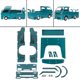 thumbnail image 5 of Kits Envolventes de Cuerpo de Plástico Baoblaze Visera Decorativa para Ventana Deflector Alerón Trasero para RC verde, 5 of 8