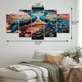 thumbnail image 4 of Designart "Peacock Ensemble Blue Coral Indian Art II" Indian Art Art Living Room Set, 4 of 5