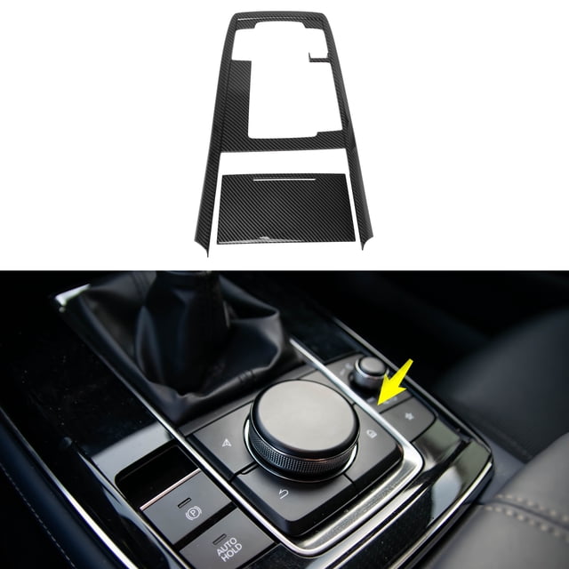 Cubierta de botón de palanca de cambios ABS Unique Bargains para Mazda CX-30 CX30 20 21 22 23 24 25 Consola Panel de engranaje Calcomanía Accesorios interiores Negro 1 juego