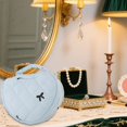 thumbnail image 6 of Unique Bargains Heart-shaped Embroidered Bow Makeup Bag for Travel Blue Polyester, 6 of 6