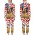thumbnail image 4 of DISNIMO Horse American Flag Pajamas for Kids Girls 11-12 Kids 2 Piece Pjs Long Sleeve and Pants Pj Sets Elastic Waist Long Top Girls Cute Sleep Wear Soft Pj Sets, 4 of 7