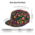 thumbnail image 6 of Daiia Colorful Floral Embroidery Mexican print Flat Bill Hats Flat Brim Trucker Cap Baseball Cap Adjustable Classic Low Profile Hat Unconstructed Plain Cap, 6 of 9