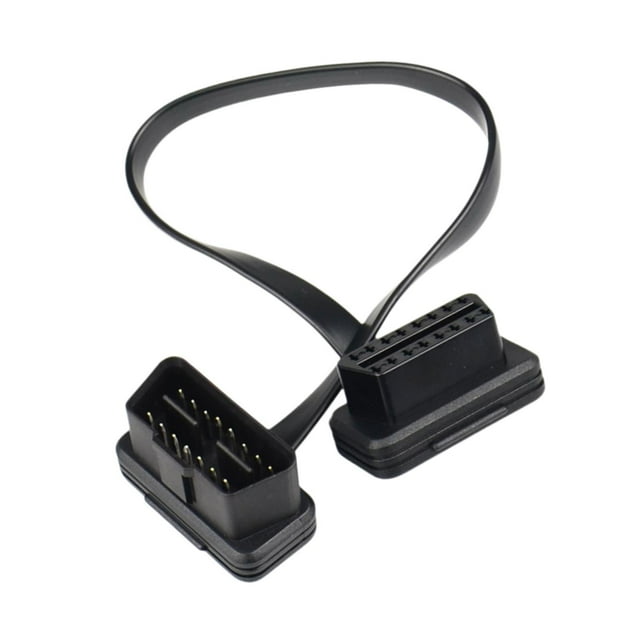 jinwen Low Profile OBDII Extension Cable Flexible Diagnostic Extender Cord Adapter 60CM 23.62inch