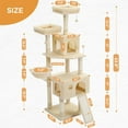thumbnail image 3 of Pefilos 64" Cat Tree Tower for Large Cats with Sisal Poles, Hammock, Indoor Pet Supplies Climbing Tree House, Multi-Level Cat Condos, Beige, 3 of 7
