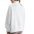 thumbnail image 4 of LANGWYQU Long Sleeve Turtle Neckline Women Casual Hoodies Side Zipper Sweatshirt, 4 of 5