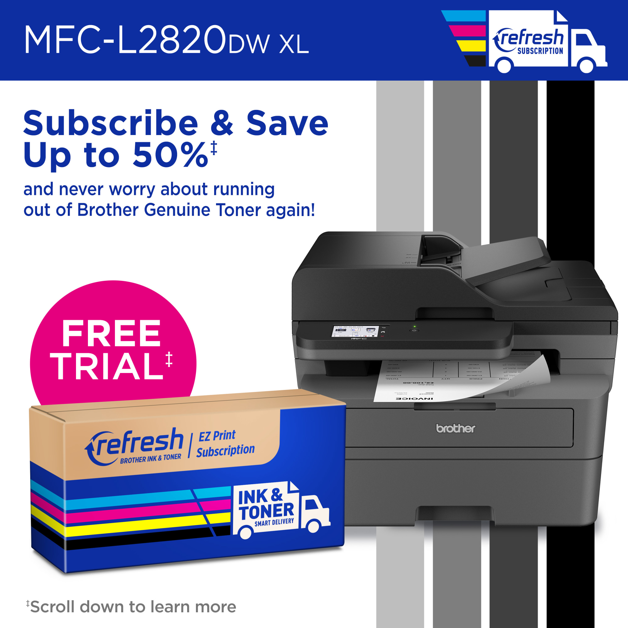 Brother MFC-L2820DW XL Wireless All-in-One Laser Printer photo 5