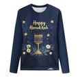 thumbnail image 4 of Wancir Hanukkah Sweatshirt Hanukkah Sweater Women Chanukah Sweaters Menorah Pullover Casual Long Sleeve Tee Tops, 4 of 4