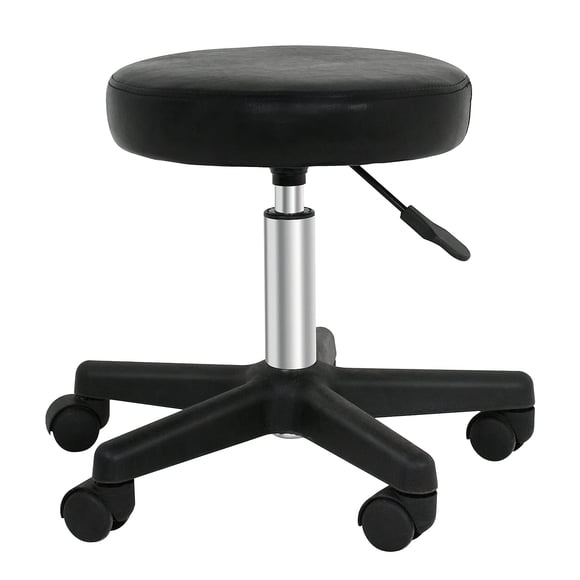 Taburete ZENY, ajustable, giratorio, hidráulico, enrollable, negro
