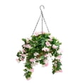 thumbnail image 2 of Artificial Hanging Flowers, Outdoor Hanging Planter, Pink Blooms, 10inDiameter, 1 Pc, Hanging Chain, Spring Outdoor Decorations, Porch Decorations Outdoor, Garden Decorations,, 2 of 6