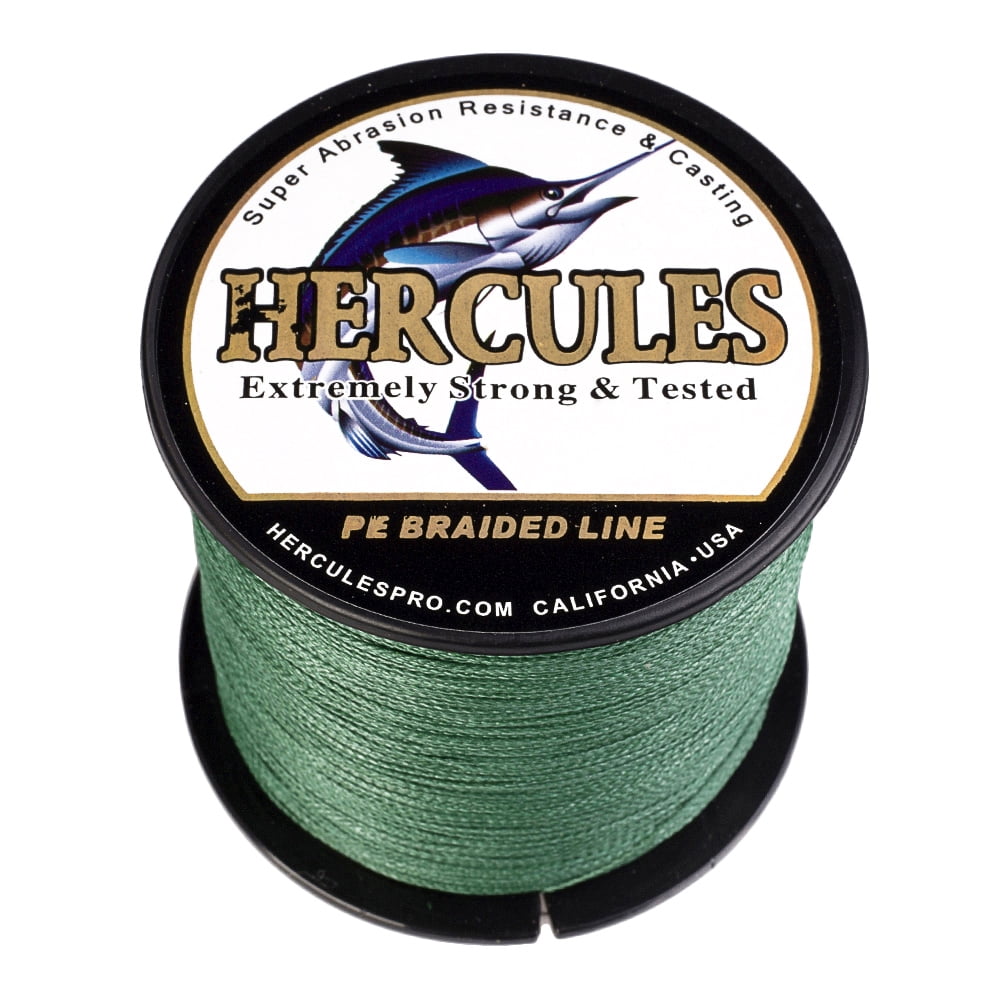 HERCULES Super Strong 500M 547 Yards Braided Fishing Line 40 LB Test for Saltwater Freshwater PE Braid Fish Lines 4 Strands - Green, 40LB (18.1KG), 0.32MM