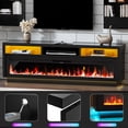 thumbnail image 4 of AHB 58'' Fireplace TV Stand with LED Light & Storage Cabinet, Electric Fireplace for TVs up to 65 inches, Black, 4 of 8