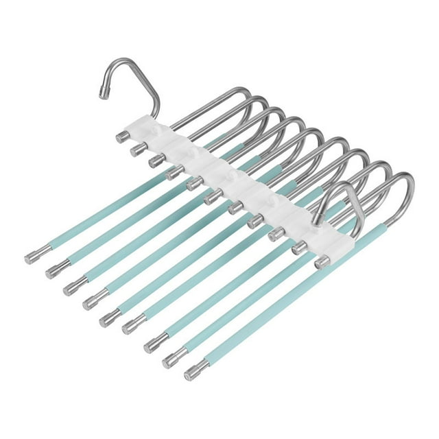 Perchas plegables multicapa para pantalones, para guardarropa, viajes, hoteles Verde