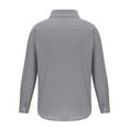 thumbnail image 4 of IROINNID Discount Dress Shirts for Men Long Sleeve Formal Solid Color Print Shirt N Top Turndown Collar Blouse & Shirt,Gray, 4 of 6
