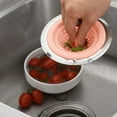 thumbnail image 5 of 2 Pack Kitchen Sink Strainer Flexible Silicone Sink Stopper with Stainless Steel Edge 4.5'' Diameter Rim Sink Drainers Traps Food Debris and Prevents Clogs for Kitchen Sink Pink, 5 of 9