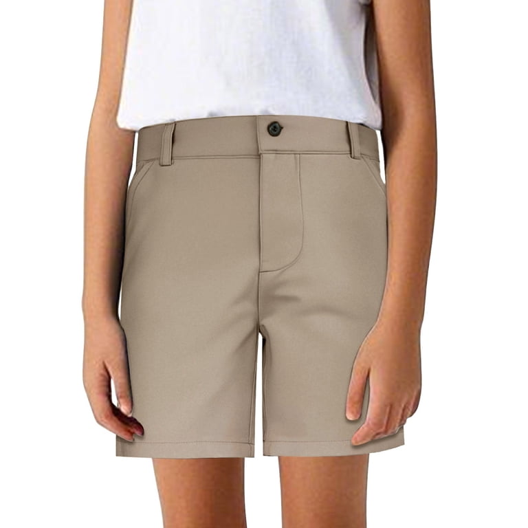 youth dress shorts Stretchy School Shorts for Boys Comfortable Kids Uniform Dresses Chino  Twill Casual Shorts with Pockets