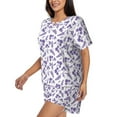 thumbnail image 2 of Bingfone Lavender Flowers Print Pajamas Sets for Women Soft Short-Sleeved Pjs with Lounge Shorts Two Piece Sleepwear, 2 of 8