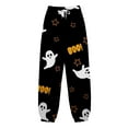 thumbnail image 3 of HCURIBAD Halloween Pants for Women Halloween Pajama Pants Women's Printed Casual Drawstring High Waisted Drawstring Pants, Wide Leg Yoga Pants, Flowy Pants for Women, Halloween Pajama Pants Black XL, 3 of 5