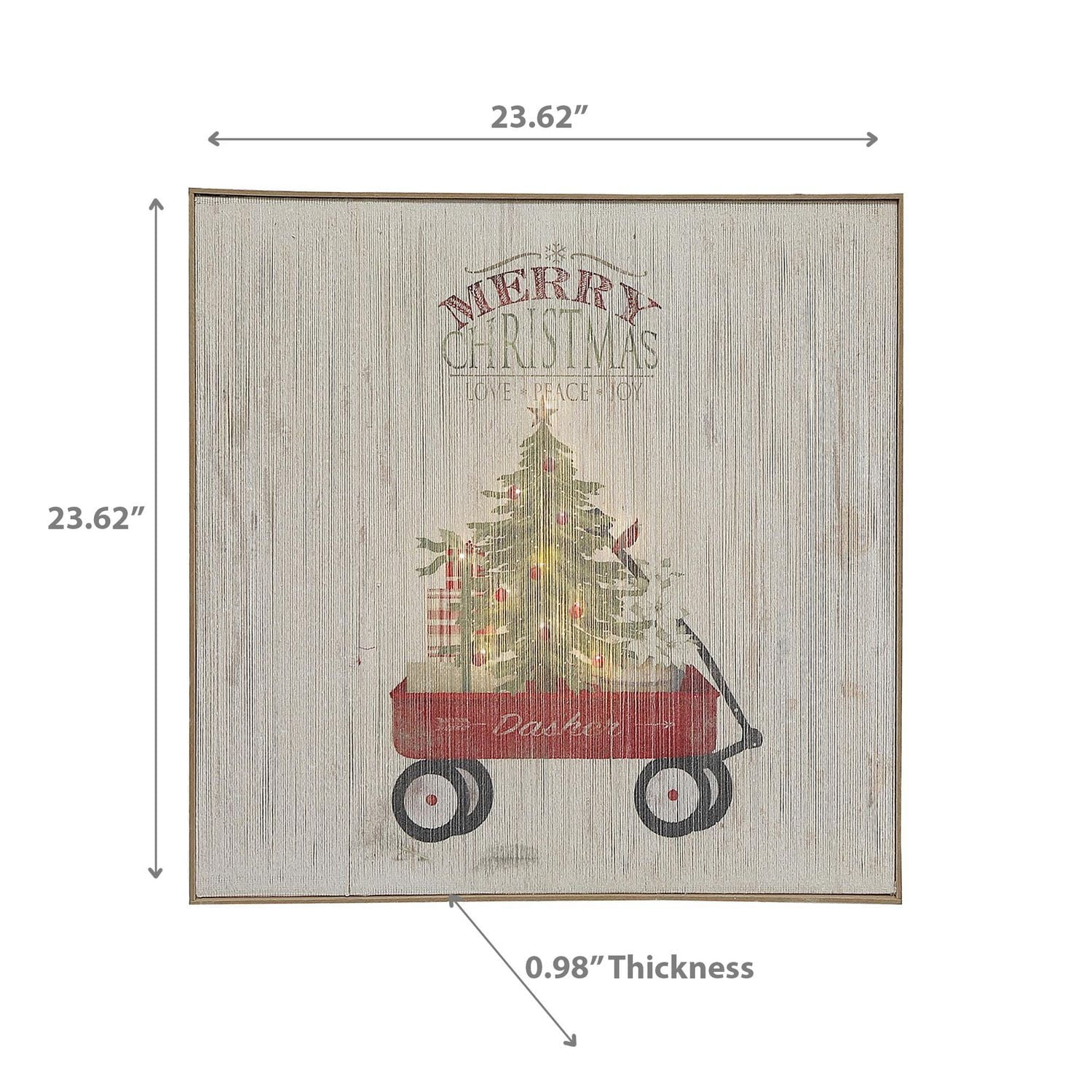 Art Mural Encadré Par Fil Led Joyeux Noël