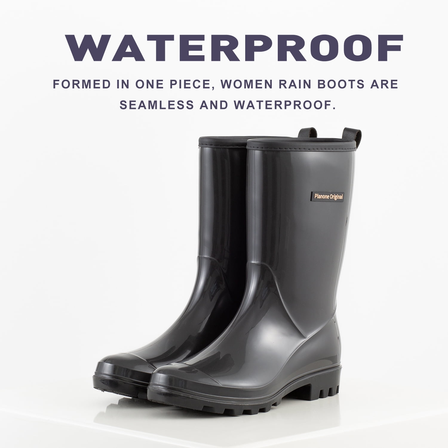 Garden Shoes for Outdoor with Comfortable Insole Women Fashion Rain Boots,Waterproof Tall rain Boots and Anti-Slipping Rubber Rainboots for Ladies