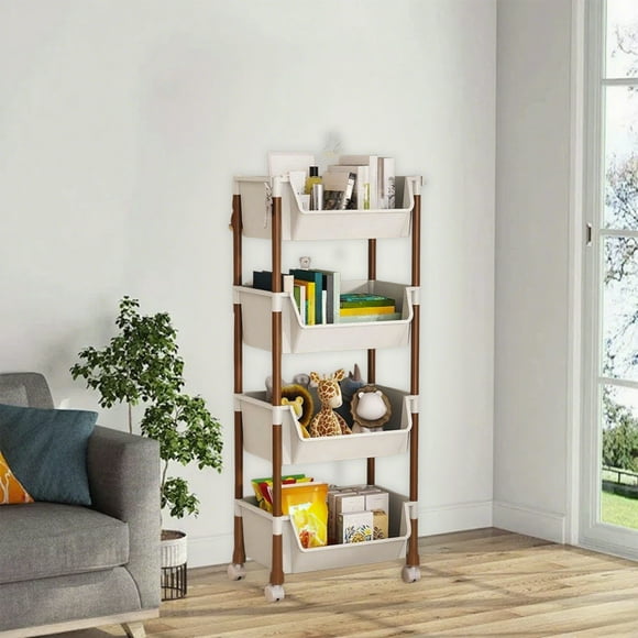 Storage Rack Multi Layer Storage Cart Mobile Storage Rack With Wheels Easy Assembly Suitable For Living Room Bedroom Restroom Kitchen Organizers