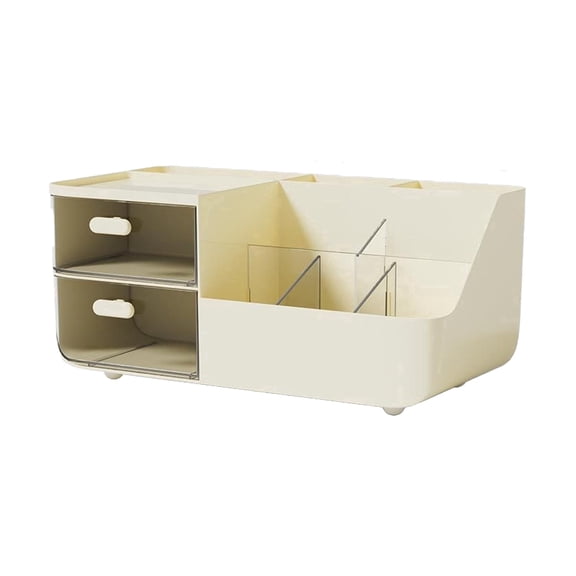 2 Drawer Desk Storage Organizer, Multi-Functional Desktop Organizer, Office Desk Accessories, Desk Essentials Decor for Home Office Organization