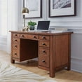 thumbnail image 2 of Pemberly Row Contemporary Aged Maple Executive Pedestal Desk, 2 of 10