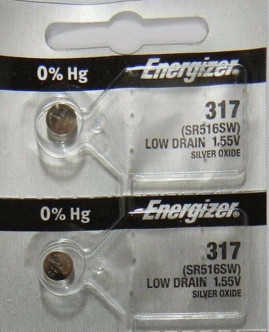 Energizer 317 - SR516 Silver Button Battery 1.55V - 2 Pack FREE SHIPPING!
