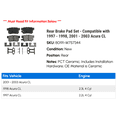 thumbnail image 2 of Rear Brake Pad Set - Compatible with 1997 - 1998, 2001 - 2003 Acura CL 2002, 2 of 2