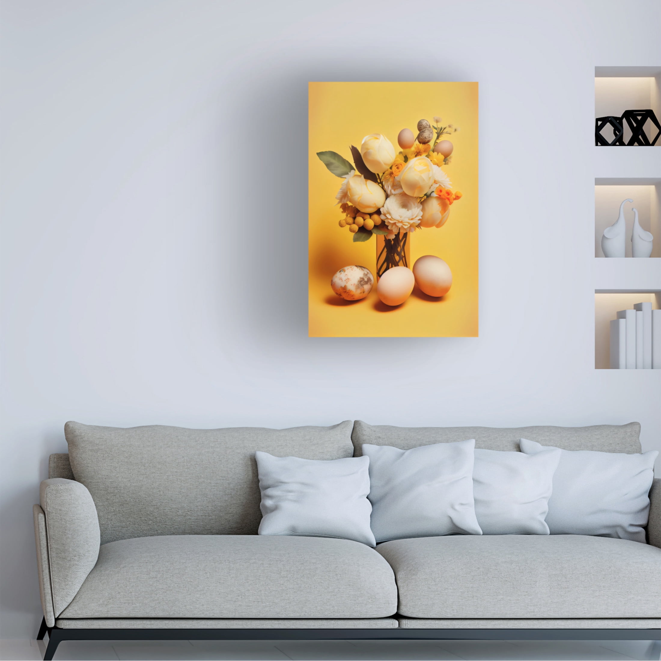 Canvas Wall Art - Treechild 'Easter Bouquet' Wall Art for Living Room, Bedroom, or Office D?cor by Trademark Fine Art - 16 x 24 Inches