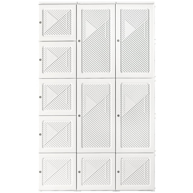 CoSoTower Garde-Robe Portative, Garde-Robe Pliante pour Chambre, Organisateur de Rangement pour Vêtements avec 8 Compartiments en Cubes, Blanc