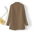 thumbnail image 4 of YDFCWXW Women Long Sleeve Blazer Open Front Cardigan Jacket Work Office Blazer Khaki, M, 4 of 8