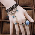 thumbnail image 7 of SPRING PARK Vintage Women Black Lace Flower Hand Harness Cuff Bracelet Chain Ring Gift, 7 of 7