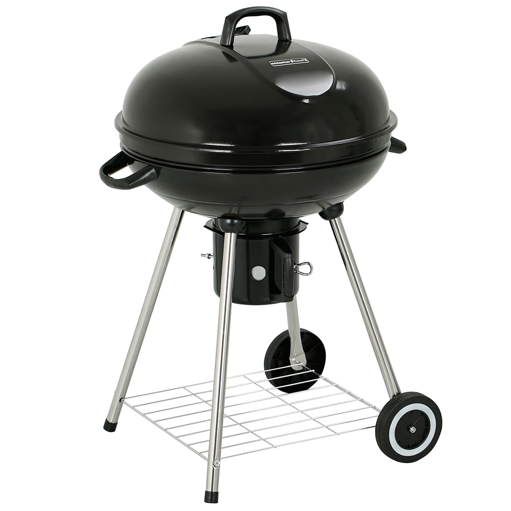 Master Cook 22" Round Portable Charcoal Kettle Grill With 2 Wheels