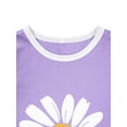 thumbnail image 4 of Xuanfei Women Daisy Graphic Print Short Sleeve Contrast Color T-Shirt, 4 of 7