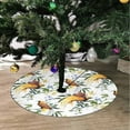thumbnail image 2 of FMSHPON Birds of Paradise Yellow Flowers Xmas Christmas Tree Skirt Stand Mat for Holiday Party Decoration Indoor Outdoor 48 inches, 2 of 3