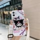 thumbnail image 1 of Funda de teléfono Sanrio Kuromi para iPhone 14 13 12 11 Pro Max Mini XR X XS MAX 8 7 Plus SE, funda a prueba de golpes con cordón xuanjing unisex, 1 of 2