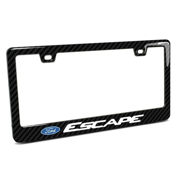 Ford Escape Black Real 3K Carbon Fiber Finish ABS Plastic License Plate Frame
