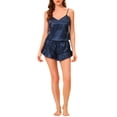 thumbnail image 2 of Unique Bargains Women's Satin Sexy Lingerie Cami Tops with Shorts Sleepwear Pajamas Sets, 2 of 5