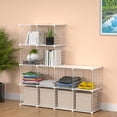 thumbnail image 2 of Wire Cube Storage Organizer, 12-Cube Metal Storage Shelves Bookshelf, Stackable Modular Closet Organizer for Bedroom Living Room, Office,Storage Shelves,White Plus Iron, 2 of 11