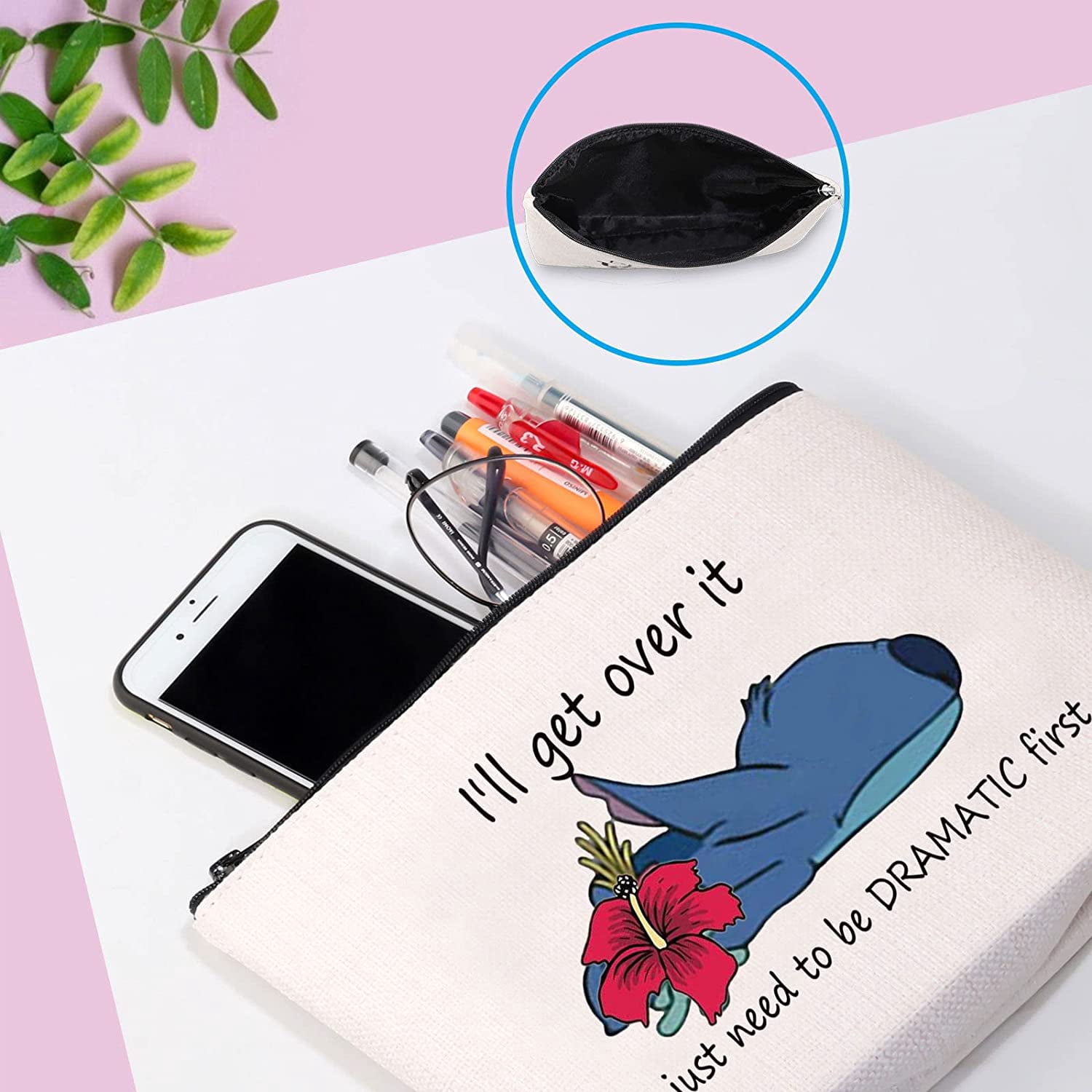 Lustiger Reißverschlussbeutel 'I'll Get Over It I Just Need To Be Dramatic First' – Make-up-Tasche & Kulturtasche