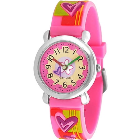 Girl's Heart Watch, Silicone Strap