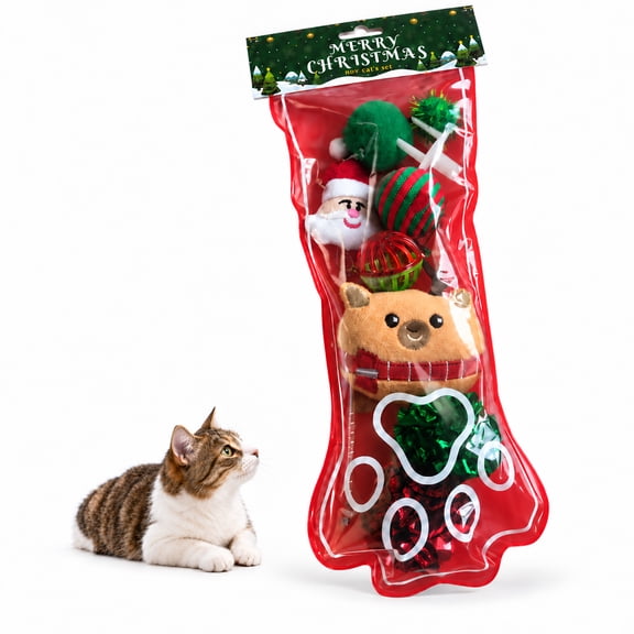 Etepon Cat Toys, 8-Piece Interactive Toy Gift Set, Multicolor Christmas