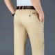 thumbnail image 3 of Pantalones casuales de negocios finos de verano para hombre, con 6 opciones de color, cómodos, de mezcla de algodón elástico, clásicos, rectos, sueltos, negros, 3 of 5