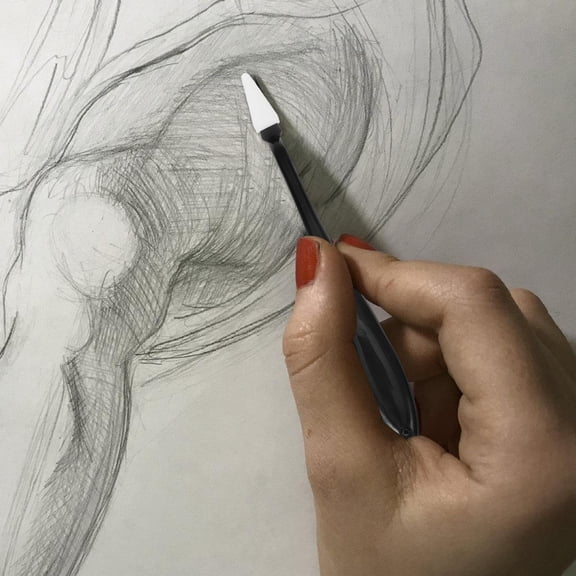 OUNONA 2 Set Sketch Rubbing Sponge Brush Black Eraser for Drawing Artists and Students Back to School